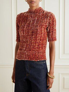 Dries Van Noten Ribbed-Knit Chenille Sweater M